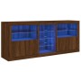 Sideboard with LED lights brown oak 181.5x37x67 cm by , Sideboards - Ref: Foro24-3209043, Price: 210,71 €, Discount: %