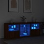 Sideboard with LED lights brown oak 181.5x37x67 cm by , Sideboards - Ref: Foro24-3209043, Price: 210,71 €, Discount: %