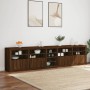 Sideboard with LED lights brown oak 283x37x67 cm by , Sideboards - Ref: Foro24-3209029, Price: 308,02 €, Discount: %