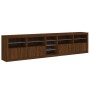 Sideboard with LED lights brown oak 283x37x67 cm by , Sideboards - Ref: Foro24-3209029, Price: 308,02 €, Discount: %