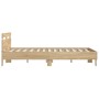 Estructura de cama cabecero y luces LED roble Sonoma 150x200 cm de , Camas y somieres - Ref: Foro24-3207541, Precio: 151,98 €...