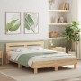 Estructura de cama cabecero y luces LED roble Sonoma 140x200 cm de , Camas y somieres - Ref: Foro24-3207548, Precio: 149,96 €...