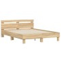 Estructura de cama cabecero y luces LED roble Sonoma 140x200 cm de , Camas y somieres - Ref: Foro24-3207548, Precio: 149,96 €...