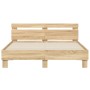 Estructura de cama cabecero y luces LED roble Sonoma 140x200 cm de , Camas y somieres - Ref: Foro24-3207548, Precio: 149,96 €...