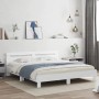 White engineered wood bed frame with headboard 160x200cm by , Beds and slatted bases - Ref: Foro24-3207406, Price: 126,99 €, ...