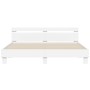 White engineered wood bed frame with headboard 160x200cm by , Beds and slatted bases - Ref: Foro24-3207406, Price: 126,99 €, ...