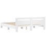 White engineered wood bed frame with headboard 160x200cm by , Beds and slatted bases - Ref: Foro24-3207406, Price: 126,99 €, ...