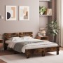 Smoked oak engineered wood bed with headboard 120x200 cm by , Beds and slatted bases - Ref: Foro24-3207431, Price: 147,38 €, ...