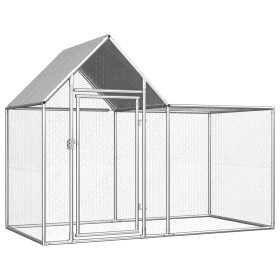 Galvanized steel chicken coop 2x1x1.5 m by vidaXL, Cages and habitats for small animals - Ref: Foro24-144553, Price: 176,99 €...