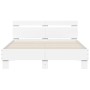 White engineered wood bed frame with headboard 120x200cm by , Beds and slatted bases - Ref: Foro24-3207427, Price: 124,68 €, ...