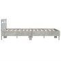 Cama con cabecero madera de ingeniería gris hormigón 135x190 cm de , Camas y somieres - Ref: Foro24-3207444, Precio: 139,77 €...