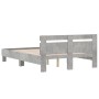 Cama con cabecero madera de ingeniería gris hormigón 135x190 cm de , Camas y somieres - Ref: Foro24-3207444, Precio: 139,77 €...