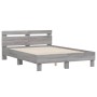 Cama con cabecero madera de ingeniería gris Sonoma 135x190 cm de , Camas y somieres - Ref: Foro24-3207446, Precio: 146,99 €, ...