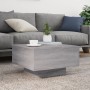 Coffee table with LED lights Sonoma gray 55x55x31 cm by , Coffee table - Ref: Foro24-836579, Price: 59,73 €, Discount: %