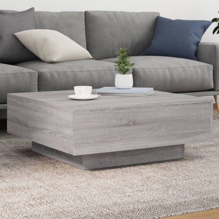 Coffee table with LED lights Sonoma gray 80x80x31 cm by , Coffee table - Ref: Foro24-836593, Price: 83,99 €, Discount: %