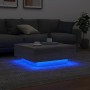 Coffee table with LED lights Sonoma gray 80x80x31 cm by , Coffee table - Ref: Foro24-836593, Price: 83,99 €, Discount: %