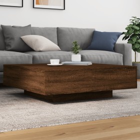 Coffee table with LED lights brown oak 100x100x31 cm by , Coffee table - Ref: Foro24-836608, Price: 109,18 €, Discount: %