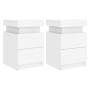 Mesitas de noche con luces LED 2 unidades blanco 35x39x55 cm de , Mesitas de noche - Ref: Foro24-836750, Precio: 123,99 €, De...