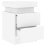 Mesitas de noche con luces LED 2 unidades blanco 35x39x55 cm de , Mesitas de noche - Ref: Foro24-836750, Precio: 123,99 €, De...