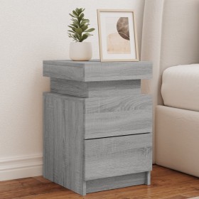 Bedside table with LED lights Sonoma gray 35x39x55 cm by , Nightstands - Ref: Foro24-836759, Price: 69,99 €, Discount: %