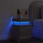 Bedside table with LED lights Sonoma gray 35x39x55 cm by , Nightstands - Ref: Foro24-836759, Price: 67,51 €, Discount: %