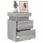 Bedside table with LED lights Sonoma gray 35x39x55 cm by , Nightstands - Ref: Foro24-836759, Price: 67,51 €, Discount: %