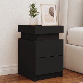 Nightstands with LED lights 2 units black 35x39x55 cm by , Nightstands - Ref: Foro24-836752, Price: 114,57 €, Discount: %