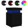 Nightstands with LED lights 2 units black 35x39x55 cm by , Nightstands - Ref: Foro24-836752, Price: 114,47 €, Discount: %