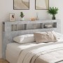 Concrete gray engineered wood LED headboard 200x18.5x103.5 cm by , Headboards and footboards - Ref: Foro24-837368, Price: 104...