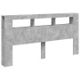 Concrete gray engineered wood LED headboard 200x18.5x103.5 cm by , Headboards and footboards - Ref: Foro24-837368, Price: 104...