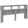 Cabecero LED madera ingeniería gris hormigón 200x18,5x103,5 cm de , Cabeceros y pies de cama - Ref: Foro24-837368, Precio: 10...