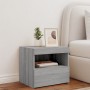 Bedside table with LED lights Sonoma gray 50x40x45 cm by , Nightstands - Ref: Foro24-836773, Price: 53,60 €, Discount: %