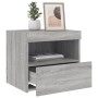 Bedside table with LED lights Sonoma gray 50x40x45 cm by , Nightstands - Ref: Foro24-836773, Price: 53,60 €, Discount: %