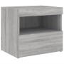 Bedside table with LED lights Sonoma gray 50x40x45 cm by , Nightstands - Ref: Foro24-836773, Price: 53,60 €, Discount: %