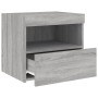 Bedside table with LED lights Sonoma gray 50x40x45 cm by , Nightstands - Ref: Foro24-836773, Price: 53,60 €, Discount: %