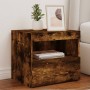 Nightstand with LED lights smoked oak 50x40x45 cm by , Nightstands - Ref: Foro24-836771, Price: 51,52 €, Discount: %