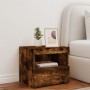 Nightstand with LED lights smoked oak 50x40x45 cm by , Nightstands - Ref: Foro24-836771, Price: 51,52 €, Discount: %