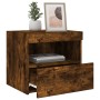 Nightstand with LED lights smoked oak 50x40x45 cm by , Nightstands - Ref: Foro24-836771, Price: 51,52 €, Discount: %