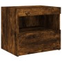 Nightstand with LED lights smoked oak 50x40x45 cm by , Nightstands - Ref: Foro24-836771, Price: 51,52 €, Discount: %