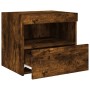 Nightstand with LED lights smoked oak 50x40x45 cm by , Nightstands - Ref: Foro24-836771, Price: 51,52 €, Discount: %