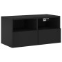 Black engineered wood wall TV cabinet 60x30x30 cm by , TV Furniture - Ref: Foro24-836856, Price: 38,80 €, Discount: %