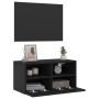 Black engineered wood wall TV cabinet 60x30x30 cm by , TV Furniture - Ref: Foro24-836856, Price: 38,80 €, Discount: %