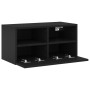 Black engineered wood wall TV cabinet 60x30x30 cm by , TV Furniture - Ref: Foro24-836856, Price: 38,80 €, Discount: %