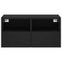 Black engineered wood wall TV cabinet 60x30x30 cm by , TV Furniture - Ref: Foro24-836856, Price: 38,80 €, Discount: %