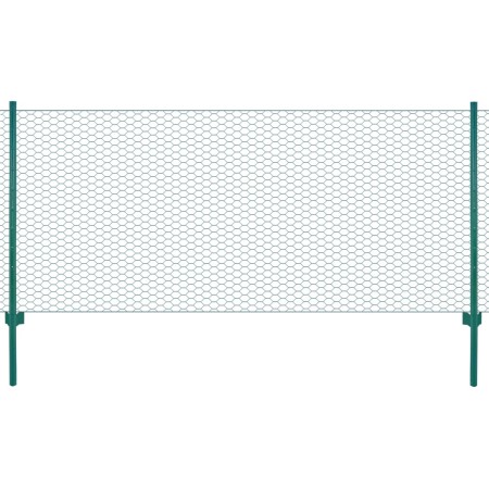 Wire mesh fence with steel posts 25x0.5 m green by vidaXL, fence panels - Ref: Foro24-144603, Price: 71,17 €, Discount: %