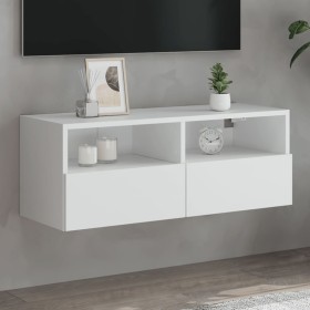 White engineered wood TV wall cabinet 80x30x30 cm by , TV Furniture - Ref: Foro24-836868, Price: 48,99 €, Discount: %