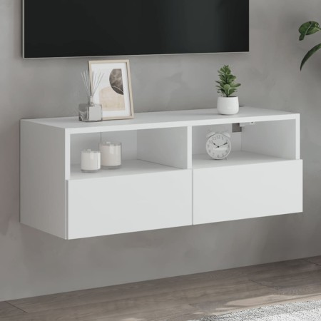 White engineered wood TV wall cabinet 80x30x30 cm by , TV Furniture - Ref: Foro24-836868, Price: 52,13 €, Discount: %