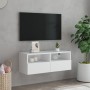 White engineered wood TV wall cabinet 80x30x30 cm by , TV Furniture - Ref: Foro24-836868, Price: 52,13 €, Discount: %