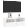 White engineered wood TV wall cabinet 80x30x30 cm by , TV Furniture - Ref: Foro24-836868, Price: 52,13 €, Discount: %