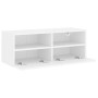 White engineered wood TV wall cabinet 80x30x30 cm by , TV Furniture - Ref: Foro24-836868, Price: 52,13 €, Discount: %